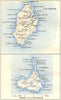 ITALY. Capraia & Pianosa 1945 old vintage map plan chart