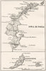 ITALY. Ponza & Ventotene 1945 old vintage map plan chart