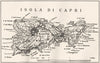 ITALY. Capri 1945 old vintage map plan chart