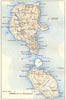 ITALY. Lipari & Vulcano 1945 old vintage map plan chart