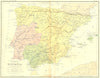 SPAIN. Iberia Hispania 1880 old antique vintage map plan chart