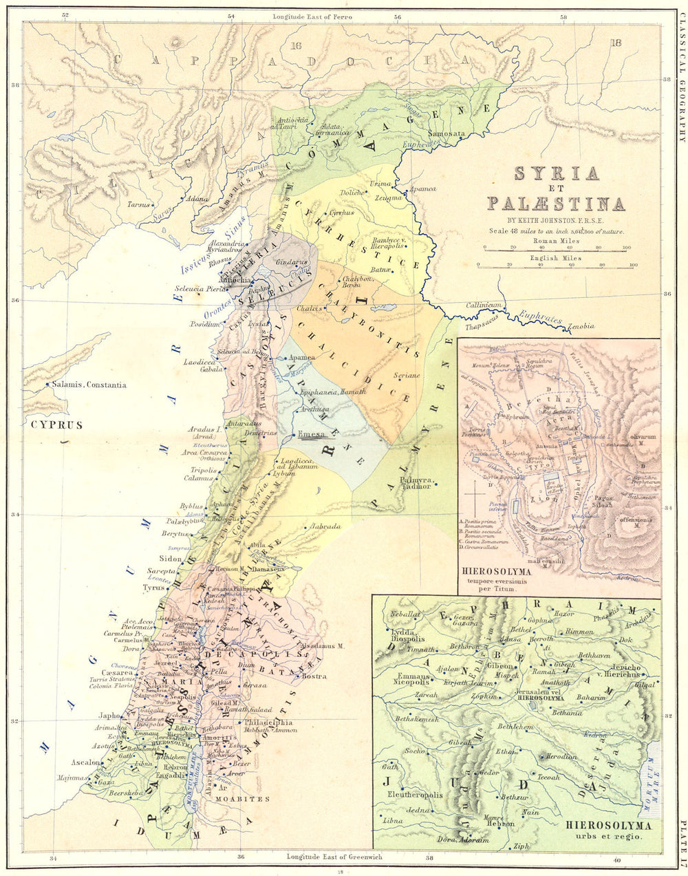 SYRIA. Palestine Hierosolyma Titum 1880 old antique vintage map plan chart
