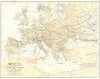 EUROPE. Barbarian Inroads, fall of Roman Empire 1880 old antique map chart