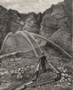 USA. Mining Cement, Hydraulic Process c1880 old antique vintage print picture