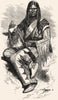 USA. Warrior of Serpent Indians(Ute Tribe) c1880 old antique print picture