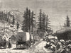 COLORADO. Emigrant Train in c1880 old antique vintage print picture