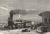 WYOMING. Station of Pacific Railway at Omaha c1880 old antique print picture