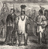 USA. Creek Indians, in days c1880 old antique vintage print picture