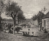 GEORGIA. Negro village in c1880 old antique vintage print picture