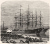 GEORGIA. Loading cotton at Savannah c1880 old antique vintage print picture
