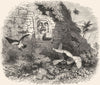 YUCATAN. Head Carved Stone, Aztec Ruin Uxmal c1880 old antique print picture