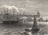 WEST INDIES. San Domingo, Haiti, harbour c1880 old antique print picture