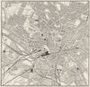 YORKS. Leeds, sketch map 1898 old antique vintage plan chart
