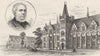 YORKS. Leeds. College & Sir Edward Baines 1898 old antique print picture