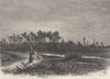 NORTHANTS. Crowland. Peakirk, Cut 1898 old antique vintage print picture