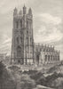 WALES. Dee. Wrexham Church 1898 old antique vintage print picture