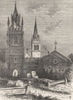 BEDS. Woburn. Mortuary Chapel & new Church 1898 old antique print picture