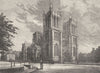 BRISTOL. cathedral, W Towers(photo, W Barton) 1898 old antique print picture