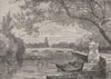 YORKS. Bridge, Ouse, Bedford 1898 old antique vintage print picture