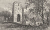 LEICS. Ruins, Ulverscroft Priory 1898 old antique vintage print picture