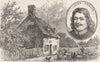 BEDFORD. John Bunyan. Bunyan's Cottage Portrait 1898 old antique print picture
