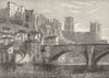 DURHAM. River 1898 old antique vintage print picture
