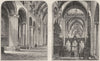 DURHAM. Cathedral. Nave; Choir, looking westward 1898 old antique print