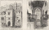 DERBYS. Haddon Hall. Entry to Banqueting; Chapel 1898 old antique print