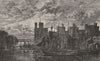 WALES. Menai Straits. Caernarfon Castle 1898 old antique vintage print picture