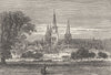 STAFFS. Lichfield, south 1898 old antique vintage print picture