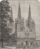 STAFFS. Lichfield cathedral  1898 old antique vintage print picture
