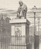 STAFFS. Lichfield & Coventry. Statue of Johnson 1898 old antique print picture