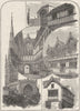 WARCS. Lichfield & Coventry 1898 old antique vintage print picture