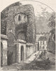 DEVON. Exeter. Ruins, Rougemont Castle 1898 old antique vintage print picture