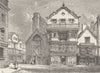 DEVON. Exeter. House, cathedral Close 1898 old antique vintage print picture