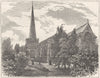 SOMT. Sedgemoor. Bridgwater Church 1898 old antique vintage print picture