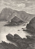 ILFRACOMBE. view rocks at base of Capstone 1898 old antique print picture