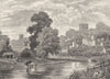 SURREY. Guildford. river 1898 old antique vintage print picture