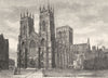 YORKS. York. Minster 1898 old antique vintage print picture