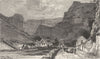 SOMT. Wells & Mendips. Entry to Cheddar Cliffs 1898 old antique print picture