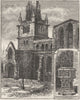 SHROPS. Shrewsbury. St Mary's Church; Font 1898 old antique print picture
