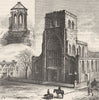 SHROPS. Shrewsbury. Refectory Pulpit Abbey 1898 old antique print picture