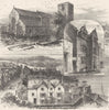 PLAS MAWR. Valley Conway. Church; Castle-steps;  1898 old antique print