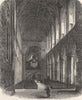 YORKS. Nave, Ripon Minster, looking east 1898 old antique print picture