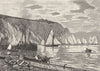 IOW. Isle of Wight. Alum Bay 1898 old antique vintage print picture