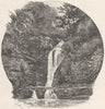 WALES. Swansea. Pyrddin falls, Neath Vale 1898 old antique print picture