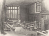 LONDON. Harrow-on-Hill. School-room 1898 old antique vintage print picture