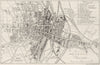 LINCS. Lincoln, sketch map 1898 old antique vintage plan chart