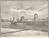 IOM. Isle of Man. Entry to Douglas Harbour 1898 old antique print picture
