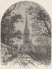 WALES. Flintshire. Bodelwyddan Church 1898 old antique vintage print picture